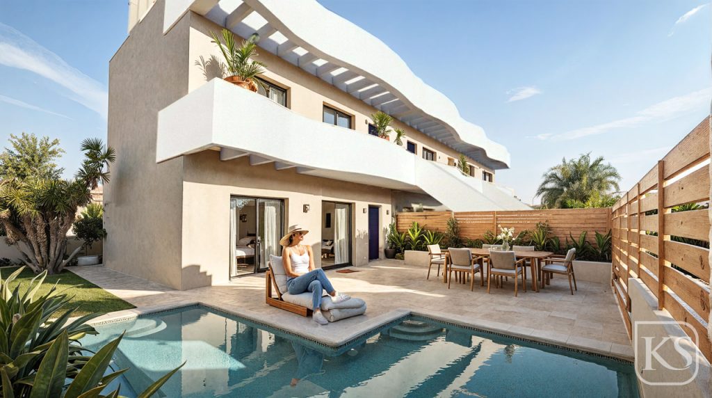 Alma Top Floor Bungalows 3 Bed 2 Bath with Solarium and Private Pool in Pilar de la Horadada